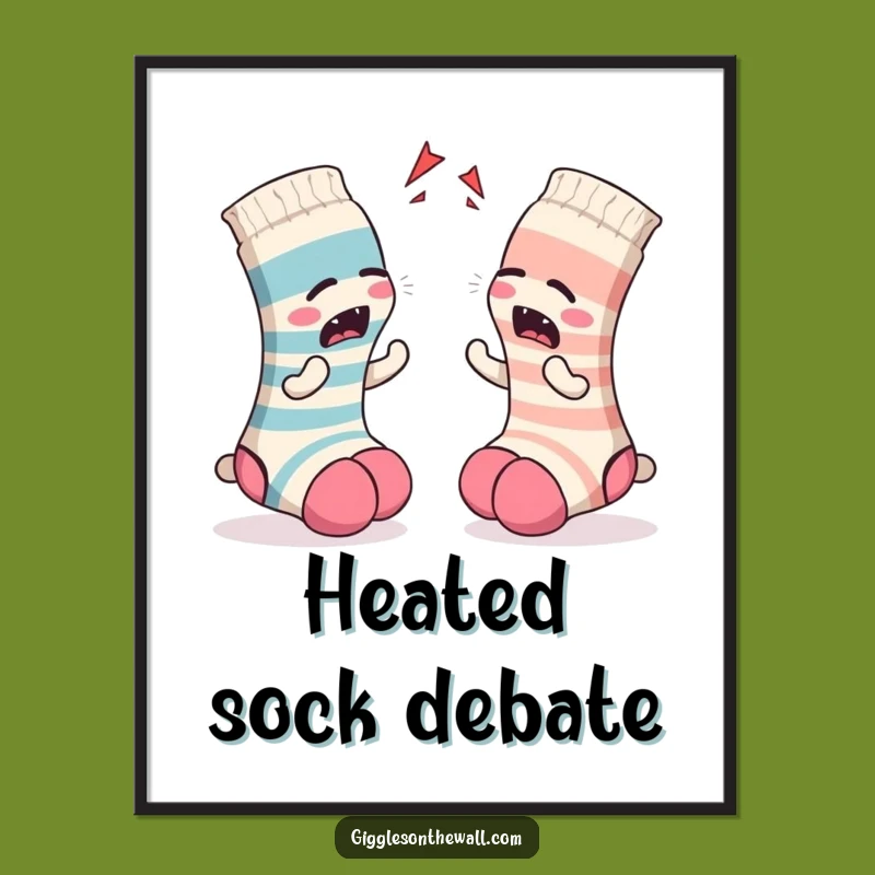 Funny Sock Argument Digital Art: Instant Drama with This Hilarious Textile Download