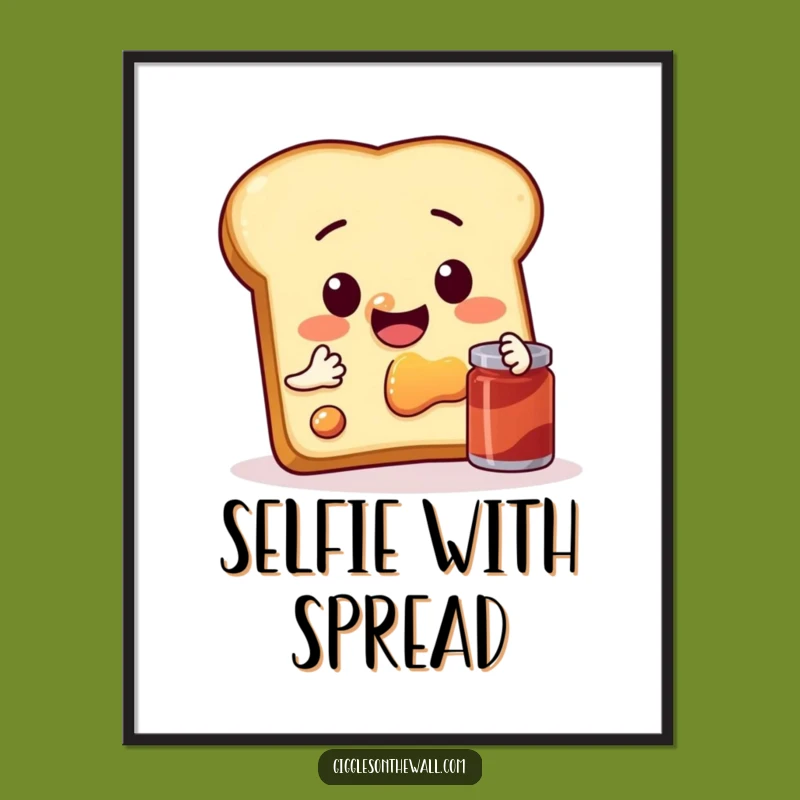 Funny Toast Selfie Digital Art: Jam Session - Instant Humorous Decor!