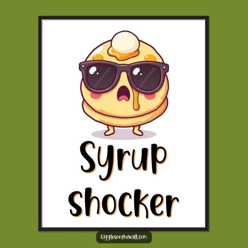 Funny Surprised Pancake Digital Art - Instant Quirky Breakfast Decor
