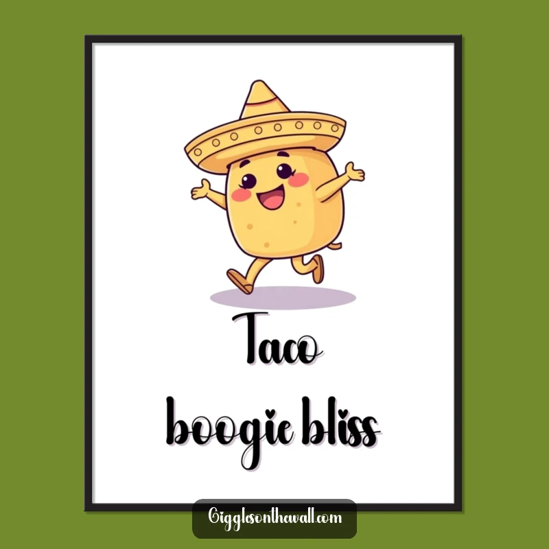Funny Moonwalking Taco Digital Art: Happy Sombrero Download, Perfect Funny Gift