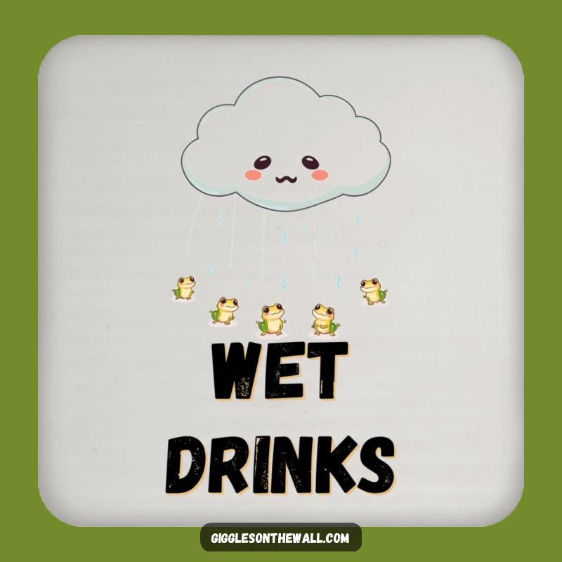 Funny Frog Rain Cloud Coaster: Emotional Weather Drink Mat, Perfect Humorous Gift
