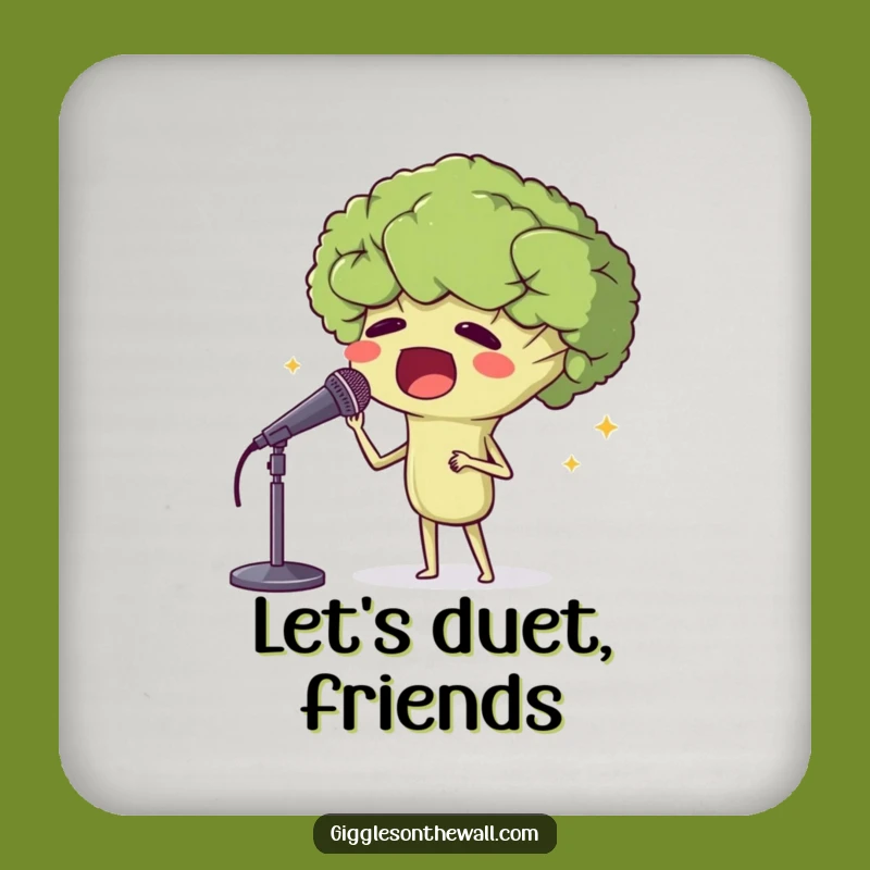 Funny Opera Broccoli Coasters: Protect Surfaces with Dramatic Flair
