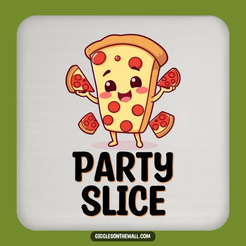 Funny Pizza Coaster: Juggling Protection, Cute Funny Gift