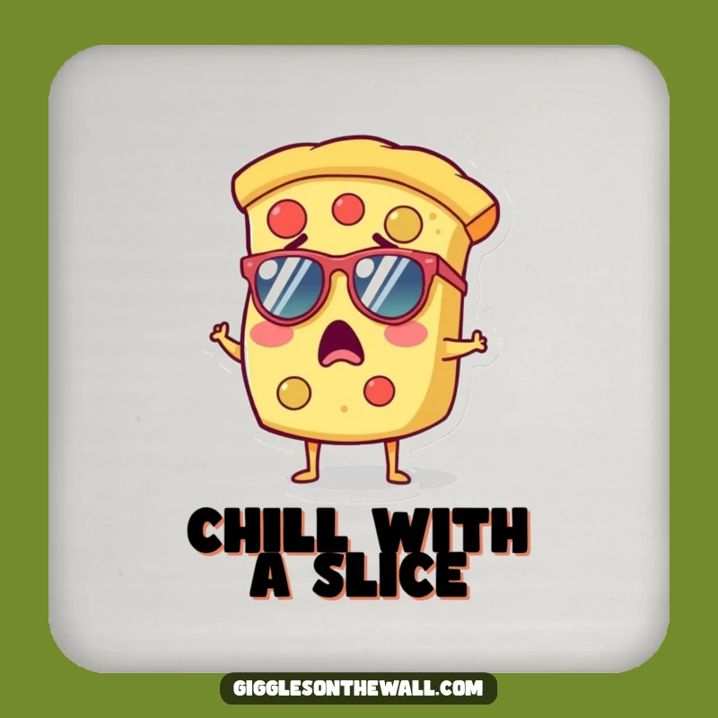 Funny Pizza Sunglasses Coaster: Protect Surfaces with Cool Style