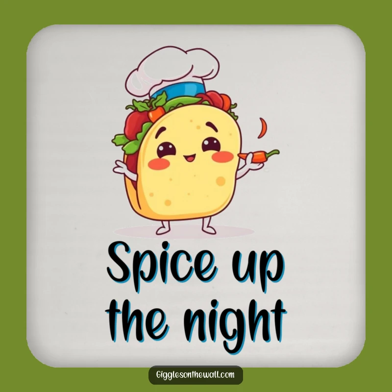 Funny Taco Chef Drink Coaster: Protect Surfaces with Juggling Flair!