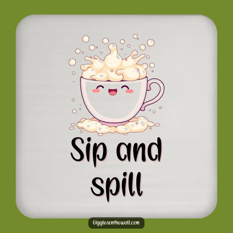 Funny Teacup Bubbles Drink Coaster: Protect Surfaces with Bubbly Flair!
