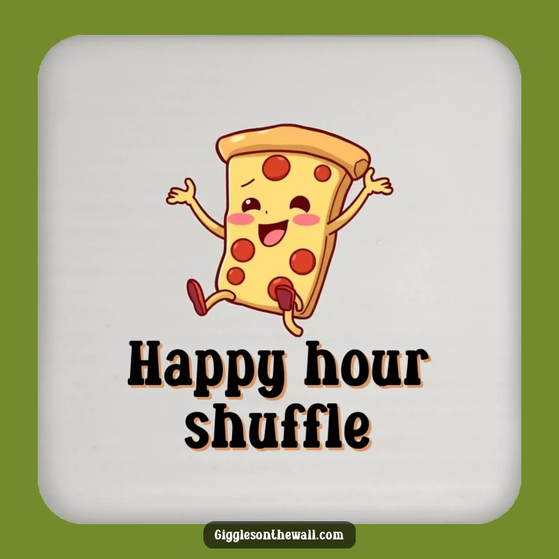 Funny Dancing Pizza Drink Coaster: Protect Surfaces with Clumsy Flair!