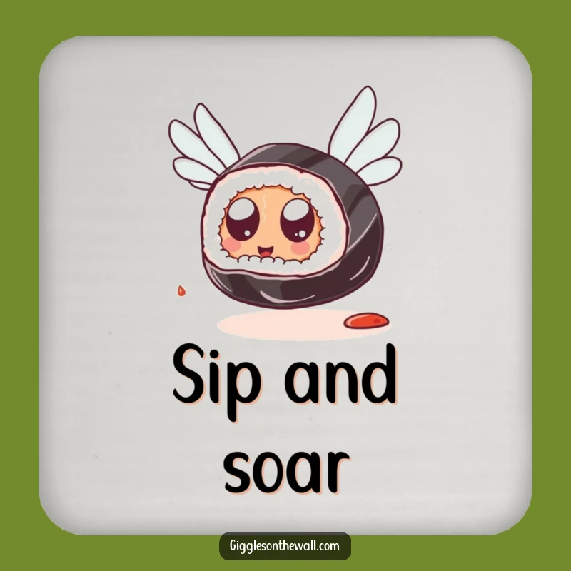 Funny Sushi Flying Drink Coaster: Protect Surfaces with Quirky Style