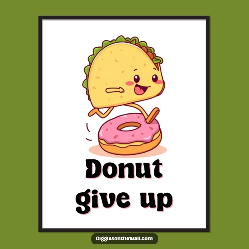 Funny Marathon Taco Poster: Tripping Runner Art - Hilarious Decor!