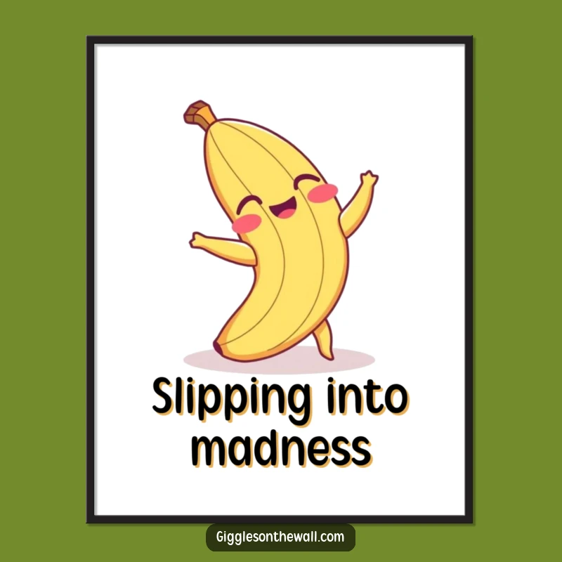 Funny Banana Peel Poster - Hilarious Tripping Art for Wall Decor & Laughs Gift