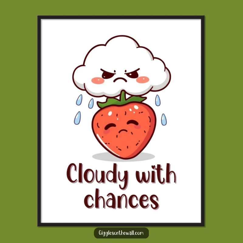Funny Grumpy Cloud Poster: Whimsical Wall Art for Gloomy Days