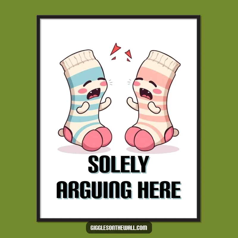 Funny Sock Argument Poster: Decorate with Hilarious Dispute and Textile Art