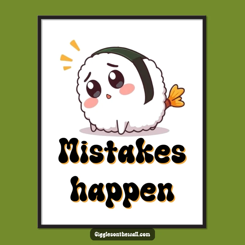 Funny Sushi Poster: Surprise Tripping Character Art, Wonderful Funny Gift