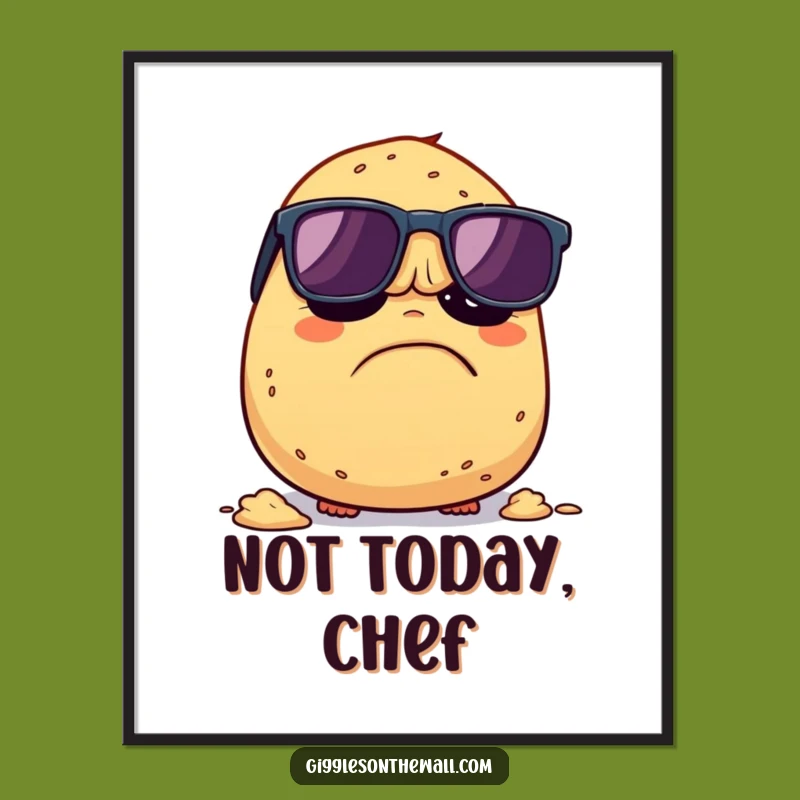 Funny Grumpy Potato Poster: Bold Wall Art, Hilarious Veggie Decor