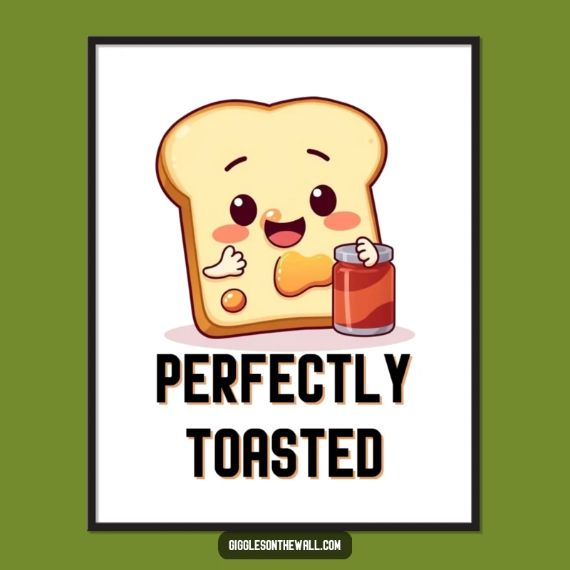 Funny Toast Selfie Poster: Jam Session Art - Hilarious Breakfast Decor!