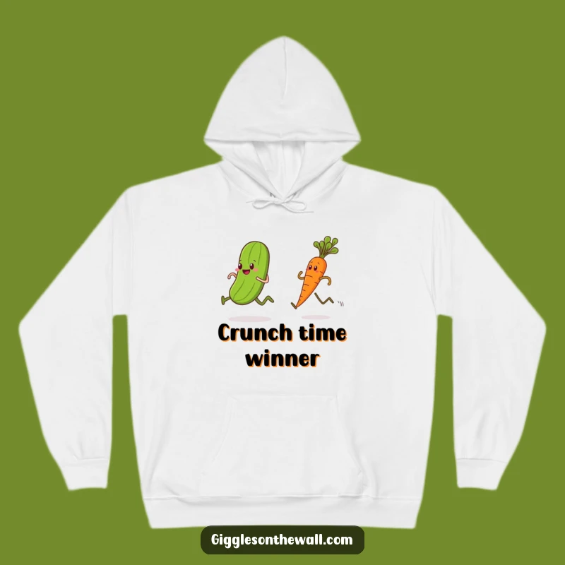 Cozy Funny Veggie Race Hoodie - Pickle vs Carrot Champion Warmth