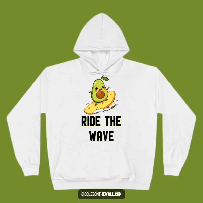 Funny Avocado Surfer Hoodie: Cozy Cute Character Chip, Perfect Gift