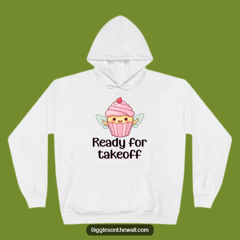 Funny Flying Cupcake Hoodie: Cozy Up with This Sweet Candy Wings Adventure!