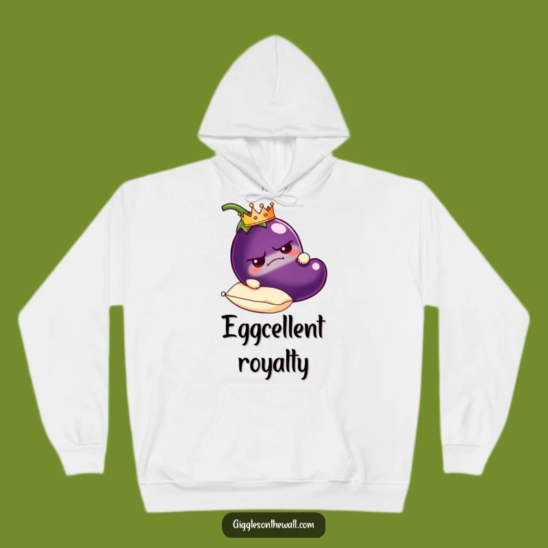 Funny Grumpy Eggplant Hoodie: Cozy and Comical Royal Veggie Apparel