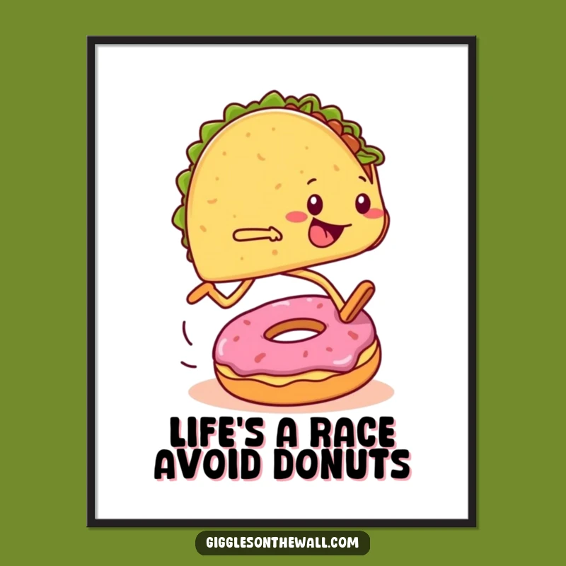 Free Printable Funny Taco Marathon Wall Art - Hilarious Downloadable Decor for Foodies