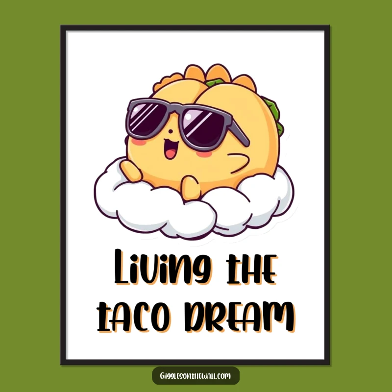 Funny Free Printable Taco Art: Cool Cloud Lounger Downloadable Wall Decor