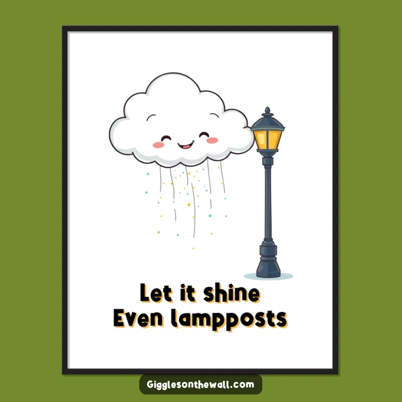 Free Printable Funny Glitter Cloud Wall Art - Whimsical Downloadable Decor for Any Room