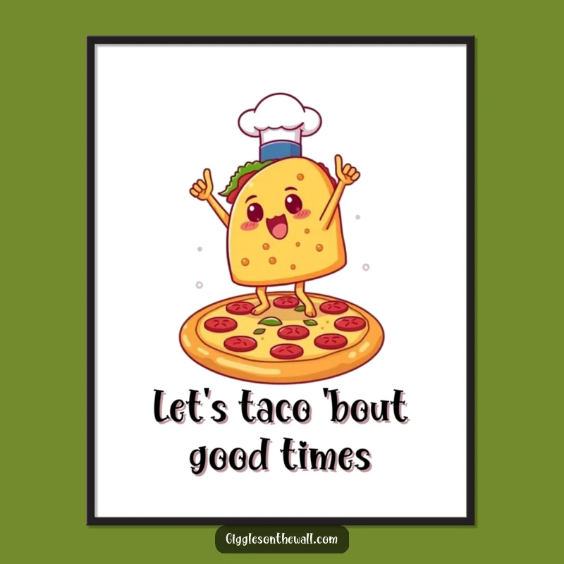 Free Printable Wall Art: Taco Chef Dancin', Funny Downloadable Decor for Foodie Fans!