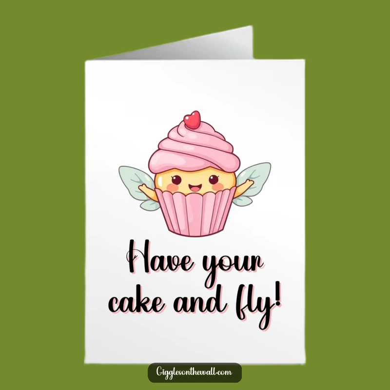 Free Printable Birthday Card: Flying Cupcake, Sweet Escape Celebration