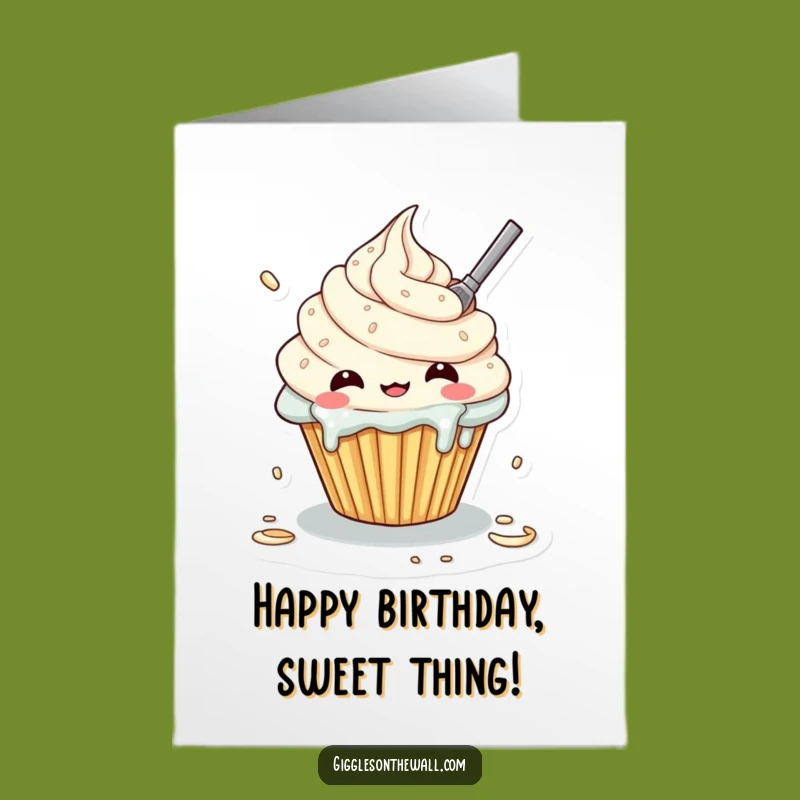 Free Printable Birthday Card: Frosting Fail Cupcake - Messy & Funny Downloadable!