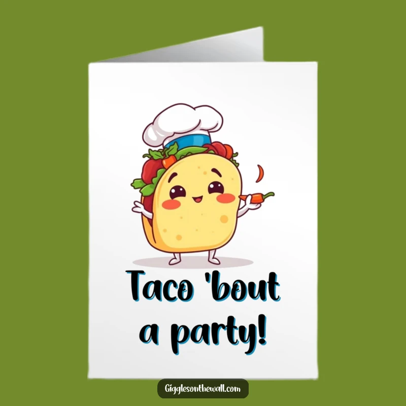 Free Printable Birthday Card: Juggling Taco Chef, Chili Peppers, Funny Downloadable Gift