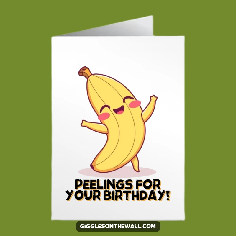 Funny Free Printable Birthday Card: Laughing Banana Peel Tripping - Downloadable Gift