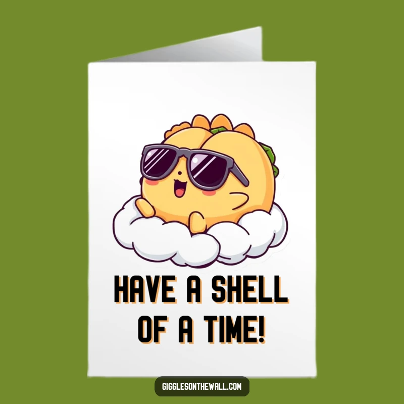 Free Printable Birthday Card: Cool Taco Lounging on Cloud for Fun Greetings
