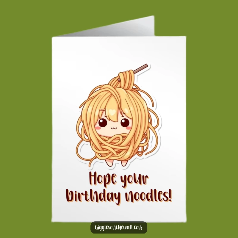 Free Printable Birthday Card: Tangled Ramen - Hilarious Bewildered Birthday Greeting!