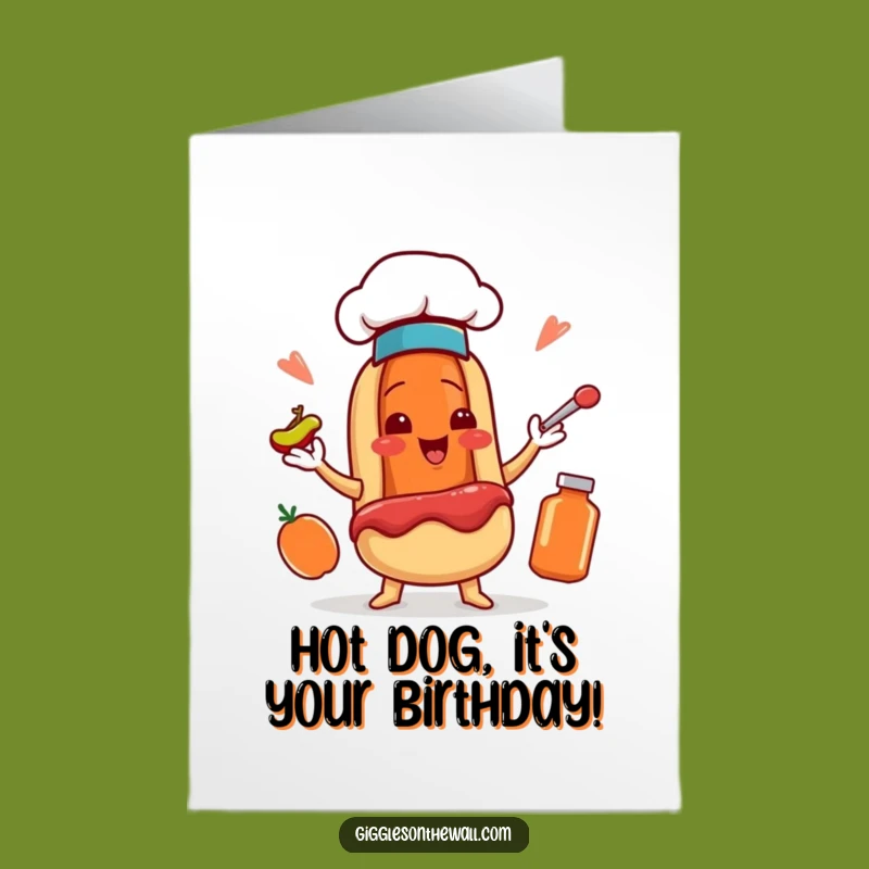 Free Printable Juggling Hot Dog Birthday Card - Funny Culinary Downloadable Gift