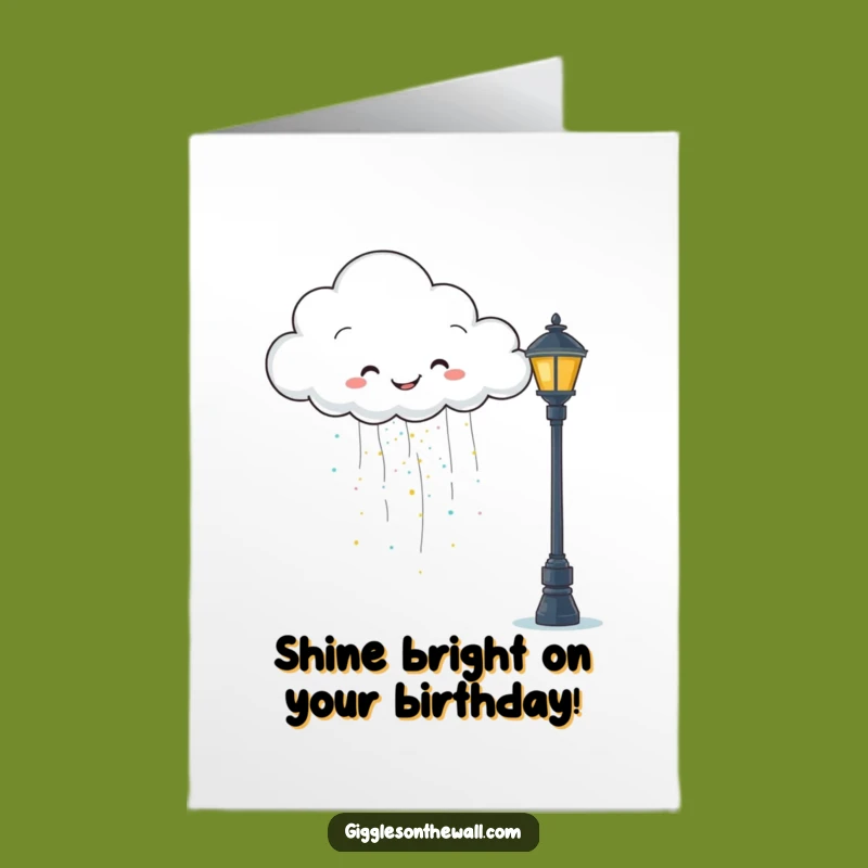 Free Printable Funny Glitter Cloud Birthday Card - Whimsical Downloadable Gift for a Bright Day