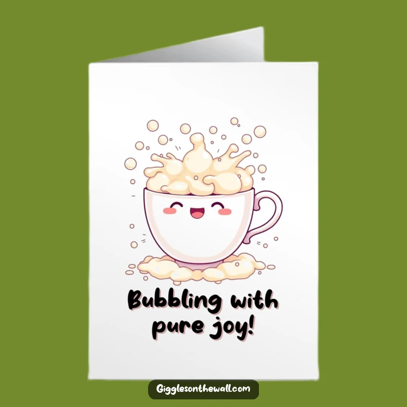 Free Printable Congrats Card: Bubble Overflow Cup, Splashy Success, Funny Downloadable Gift