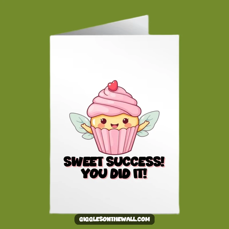 Free Printable Congrats Card: Flying Cupcake, Sweet Success Achieved