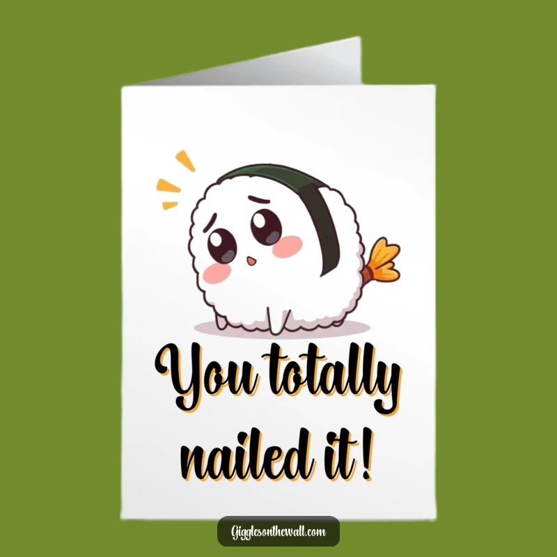 Free Printable Congrats Card: Goofy Sushi Mishap Surprise for Any Occasion