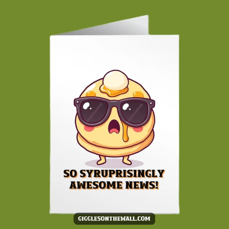 Free Printable Congrats Card: Surprised Pancake with Sunglasses - Funny Splashy Achievement Gift
