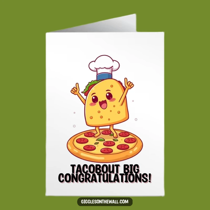 Free Printable Congrats Card: Taco Chef Celebrates Victory, Funny Downloadable Gift for Big Wins!