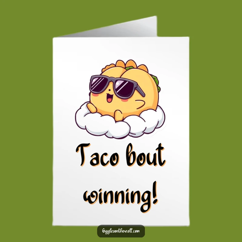 Free Printable Congrats Card: Chill Taco on Cloud for Laid-Back Celebrations