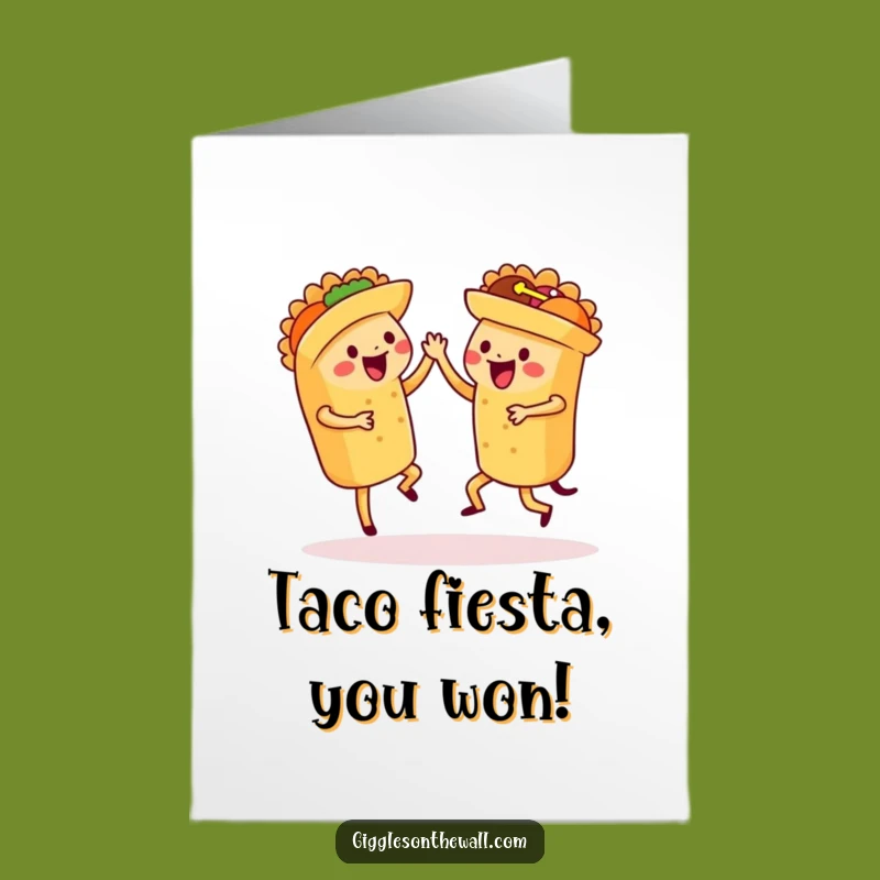 Free Printable Dancing Tacos Congrats Card: Hilarious Downloadable Fiesta Gift for Big Wins