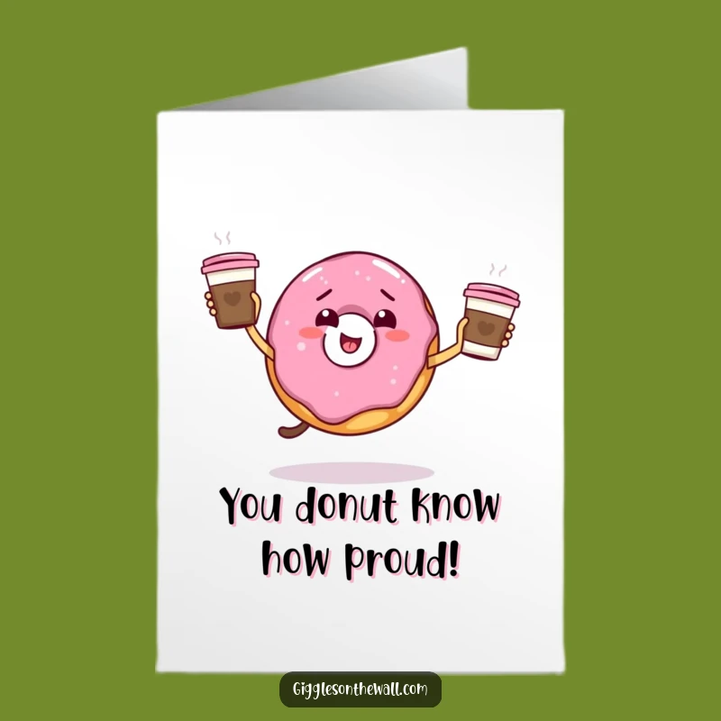 Free Printable Congrats Card: Donut Juggling Coffee - Exciting & Funny Achievement Gift