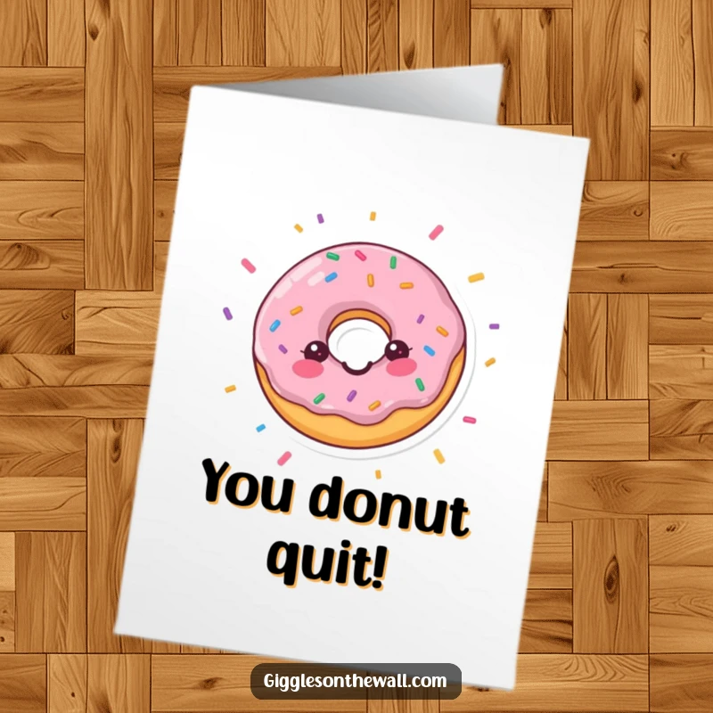Funny Free Printable Congratulations Card: A beaming donut showering in confetti, epitomizing joyful achievement.