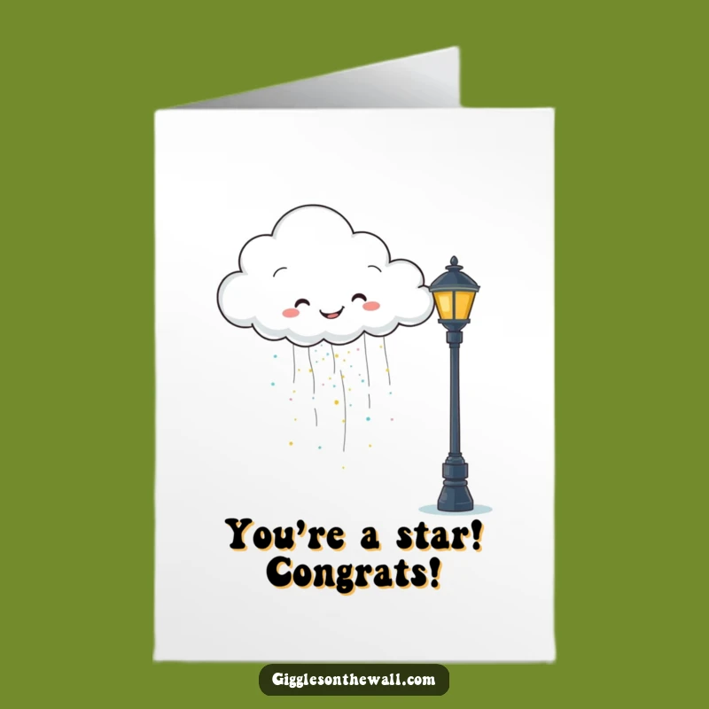 Free Printable Funny Glitter Cloud Congrats Card - Sparkling Downloadable for Any Success