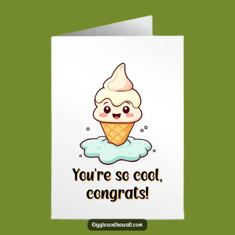 Free Printable Melting Ice Cream Congrats Card - Sweet DIY Downloadable Gift