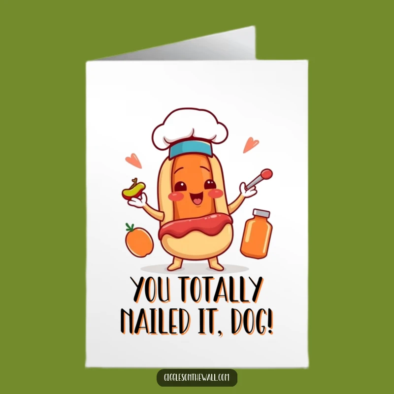 Free Printable Juggling Hot Dog Congrats Card - Witty DIY Downloadable Gift