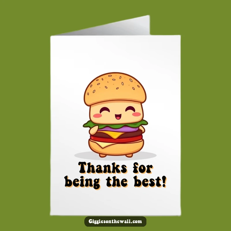 Free Printable Shy Hamburger Thank You Card: A Humorous Downloadable Gift of Bashful Gratitude
