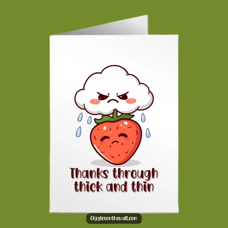 Free Printable Thank You Card Grumpy Cloud Strawberry Rain Downloadable