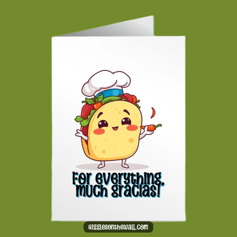 Free Printable Thank You Card: Juggling Taco Chef, Spicy Thanks, Funny Downloadable Gift